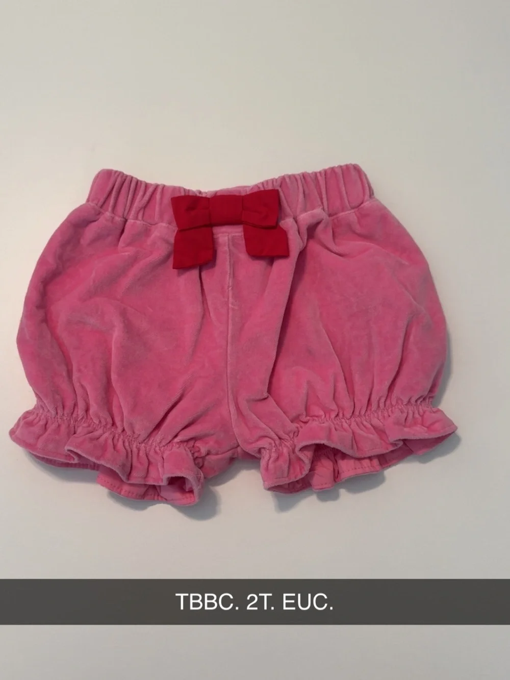The Beaufort Bonnet Company Pink Velvet Shorts with Red Bow